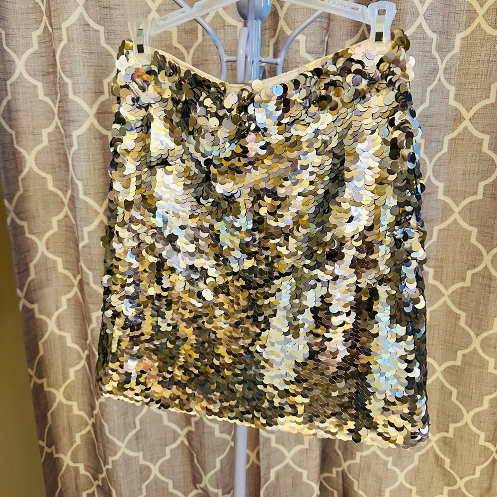 H&M Gold Sequin Mini Skirt